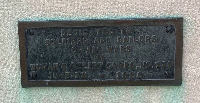 Dedication plaque beneath the Memorial Day Order Marker image. Click for full size.