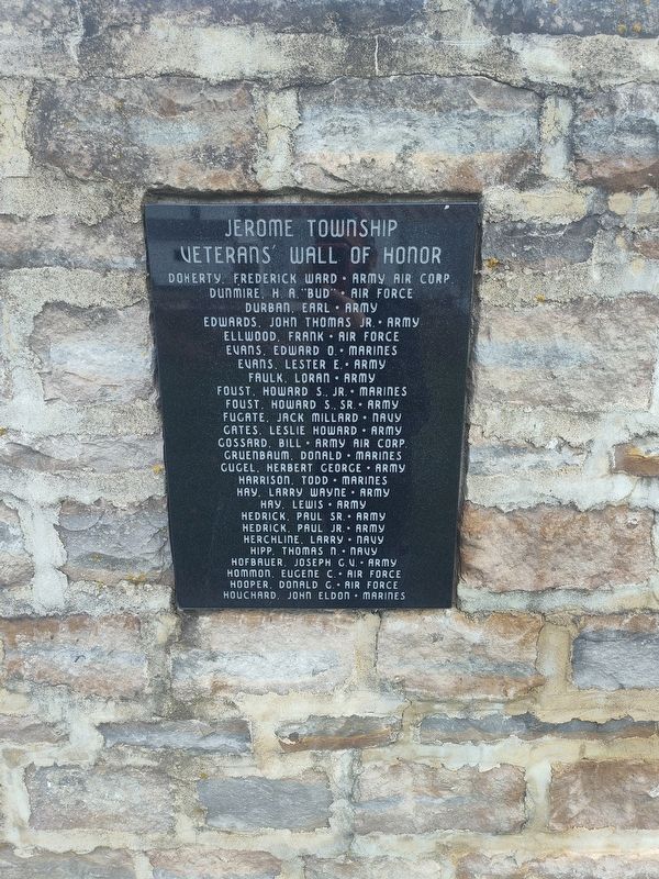 Jerome Township Veterans Wall of Honor Marker. Click for full size. Jerome Township Veterans Wall of Honor Marker image. Click for full size.