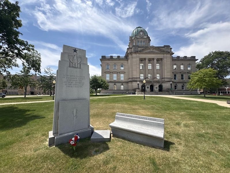 Kankakee County Veterans Memorial at the county courthouse. Click for full size. Kankakee County Veterans Memorial at the county courthouse image. Click for full size.