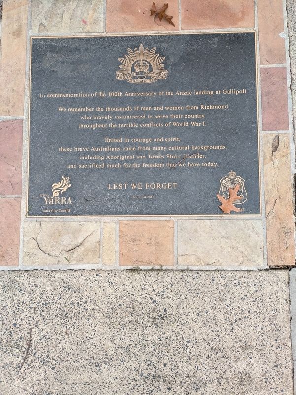 100th Anniversary of Anzac Landing at Gallipoli Marker. Click for full size. 100th Anniversary of Anzac Landing at Gallipoli Marker image. Click for full size.