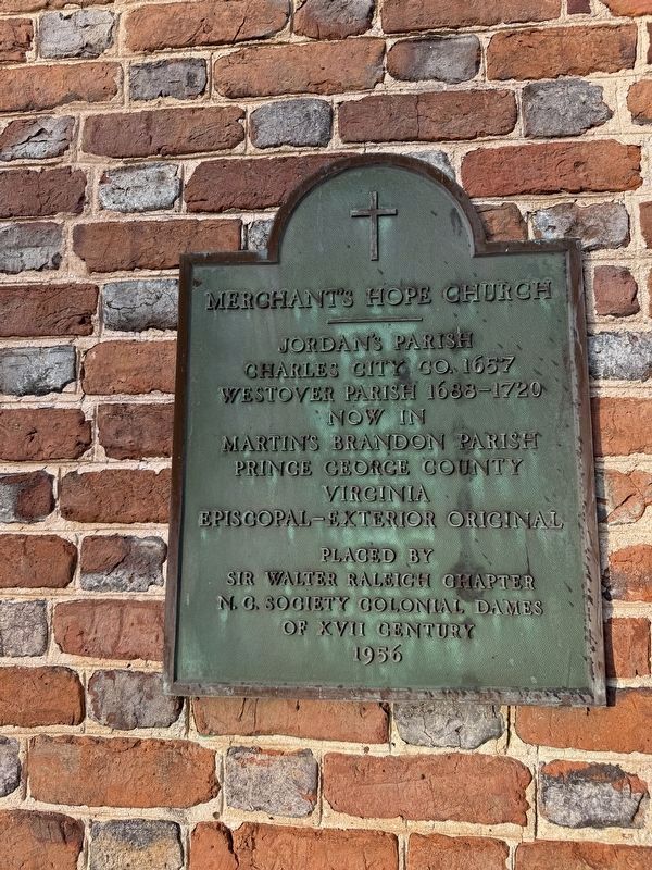 Merchant's Hope Church Marker image. Click for full size.
