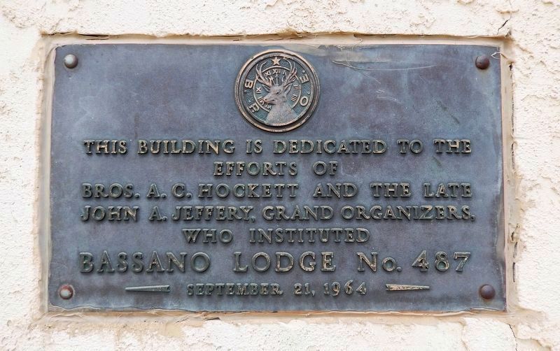 B.P.O.E. Bassano Lodge #487 Marker image. Click for full size.