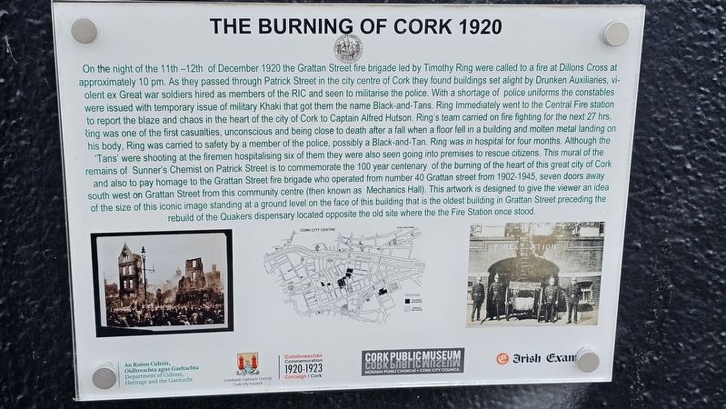 The Burning of Cork 1920 Marker image. Click for full size.