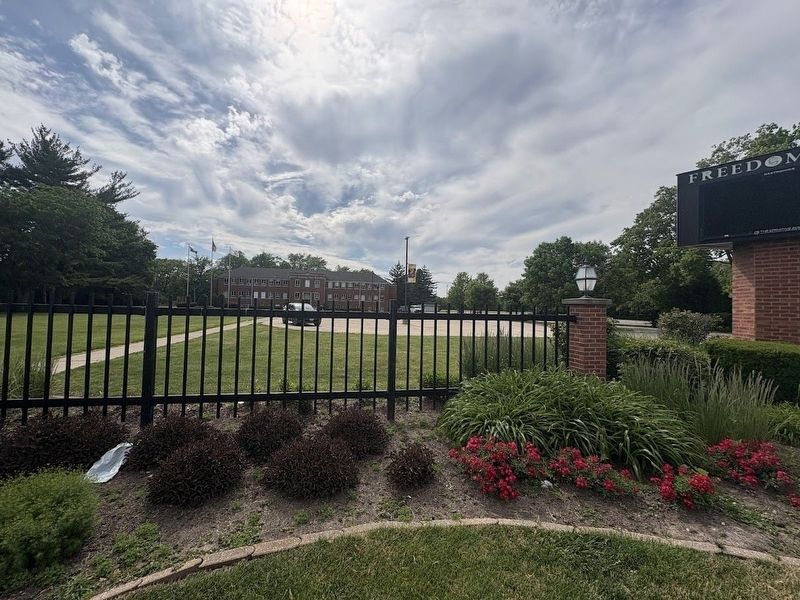 The Freedom Sign in front of Olivet Nazarene's West Campus image. Click for full size.