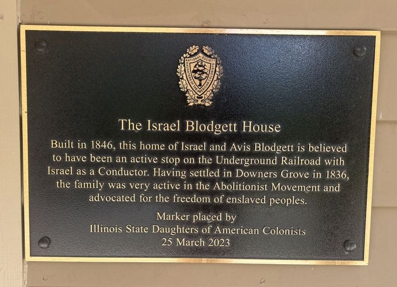 The Israel Blodgett House Marker image. Click for full size.