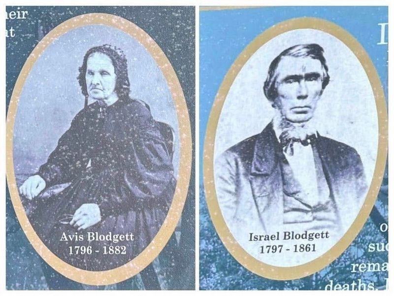 Close-ups of Avis and Israel Blodgett from a different historical marker nearby image. Click for full size.