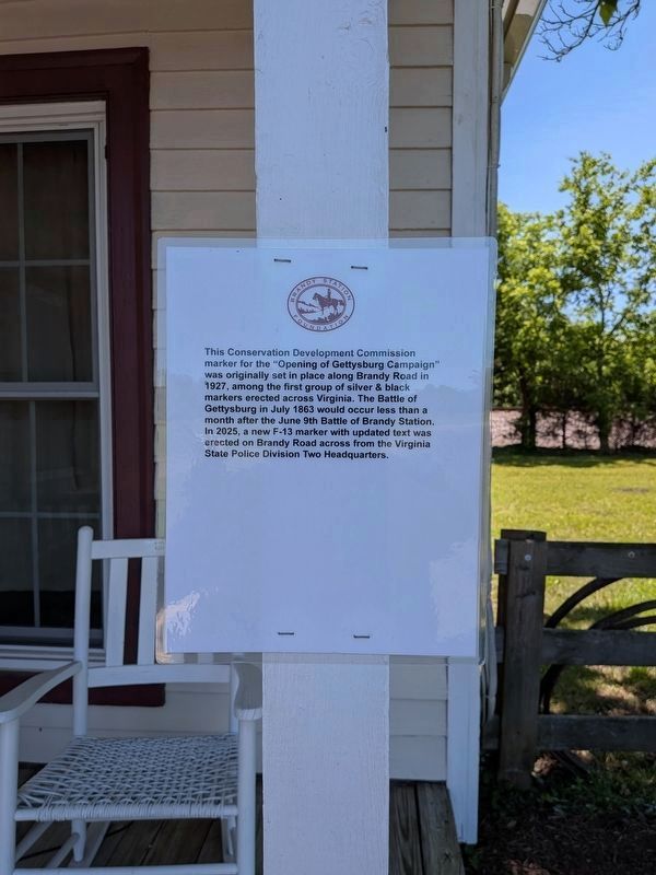 Temporary sign accompanying the marker at its current location.. Click for full size. Temporary sign accompanying the marker at its current location. image. Click for full size.