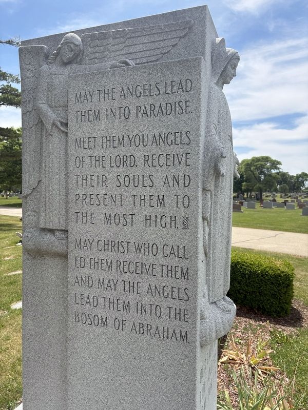 Our Lady of the Angels School Fire Memorial, left side image. Click for full size.