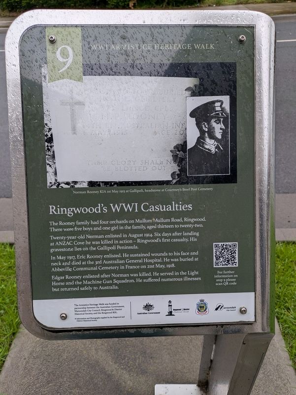 Ringwood's WW1 Casualties Marker image. Click for full size.