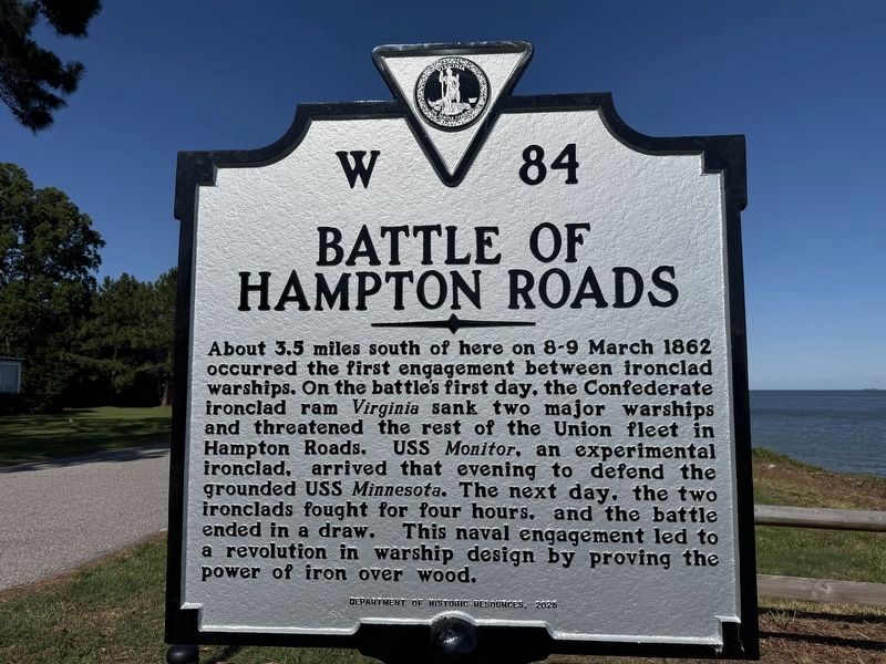 Battle of Hampton Roads Marker image. Click for full size.