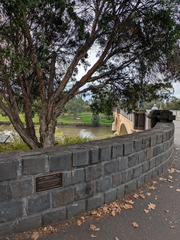Carlo Catani Marker and the Morell Bridge. Click for full size. Carlo Catani Marker and the Morell Bridge image. Click for full size.