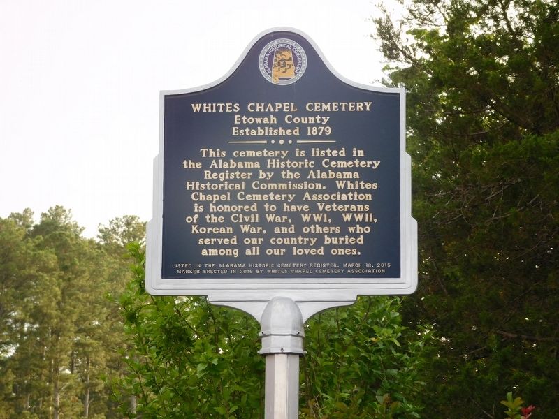 Whites Chapel Cemetery Marker image. Click for full size.