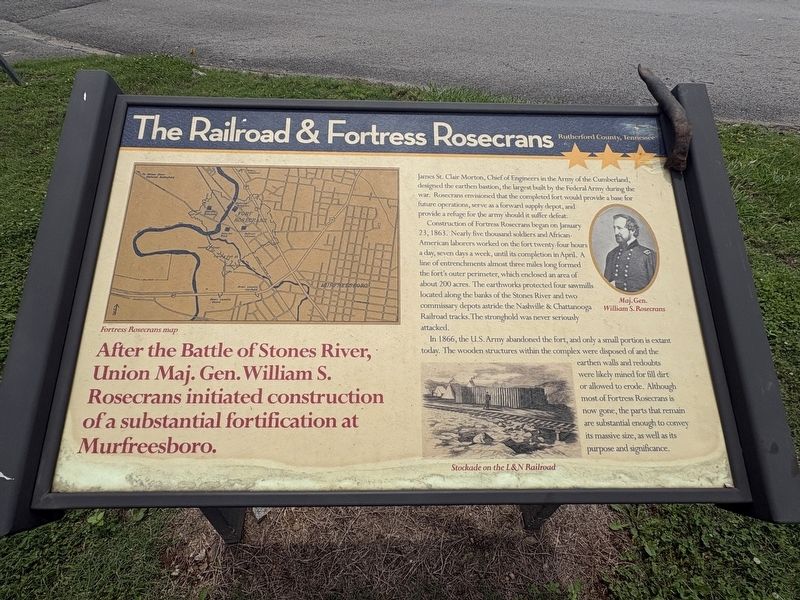The Railroad & Fortress Rosecrans Marker image. Click for full size.