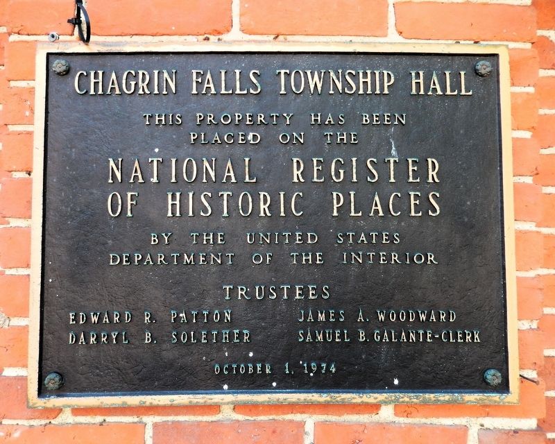 Chagrin Falls Township Hall Marker image. Click for full size.