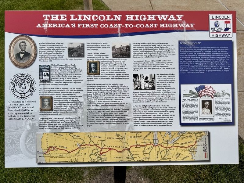 The Lincoln Highway Marker. Click for full size. The Lincoln Highway Marker image. Click for full size.