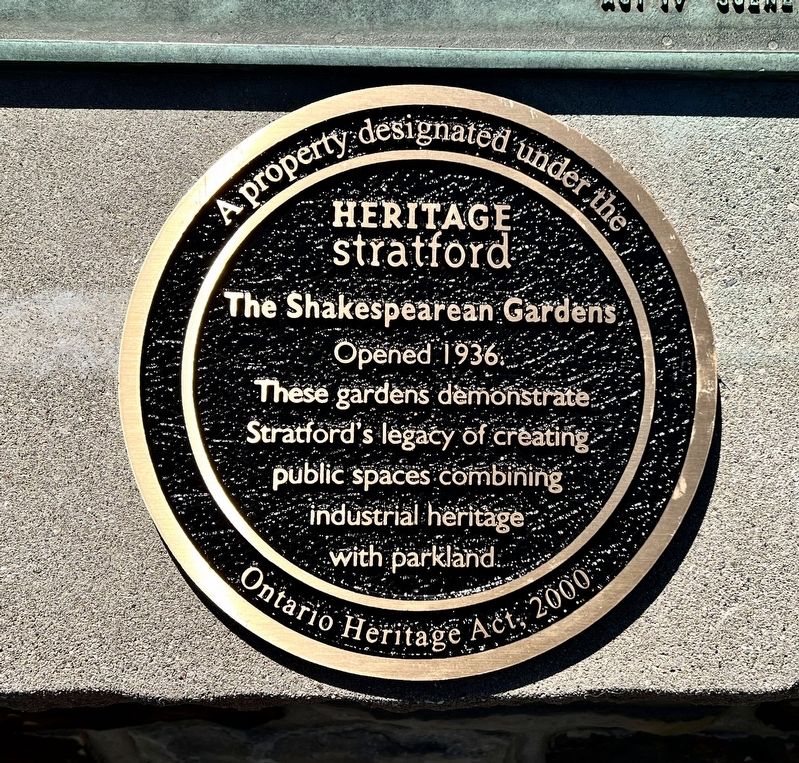 The Shakespearean Gardens Marker. Click for full size. The Shakespearean Gardens Marker image. Click for full size.
