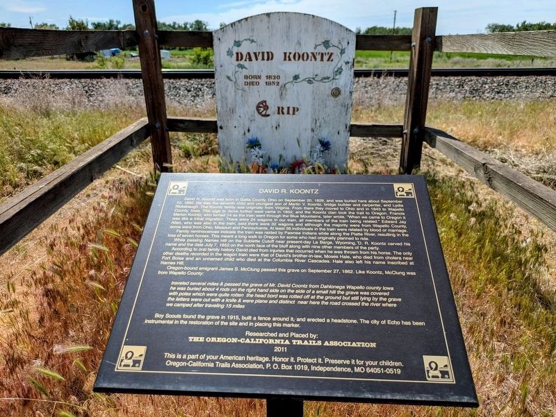 David R. Koontz Marker and Grave. Click for full size. David R. Koontz Marker and Grave image. Click for full size.