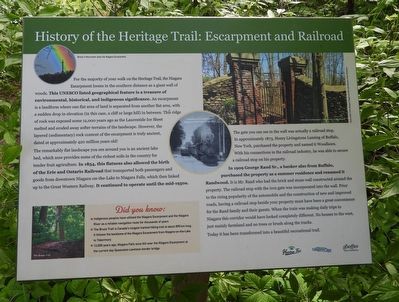 History of the Heritage Trail: Escarpment and Railroad - Marker image. Click for full size.