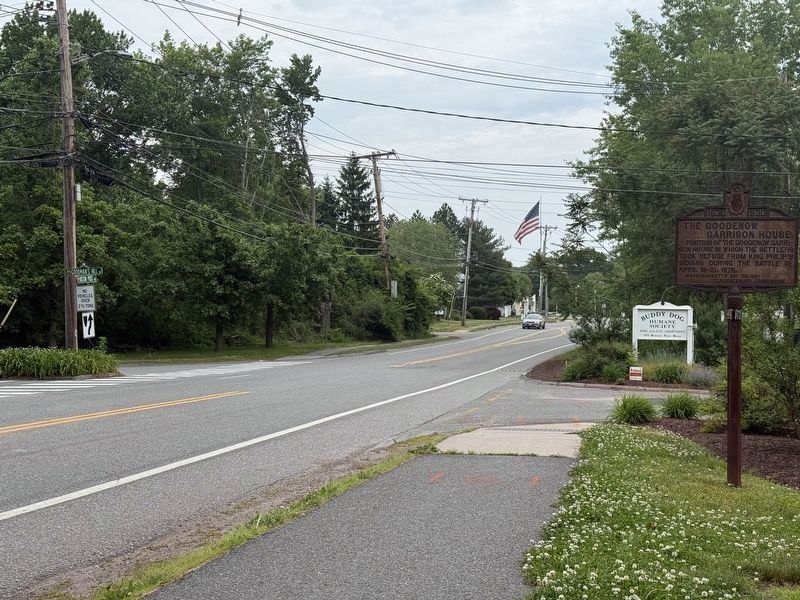 The Goodnow Garrison House Marker (wide east). Click for full size. The Goodnow Garrison House Marker (wide east) image. Click for full size.