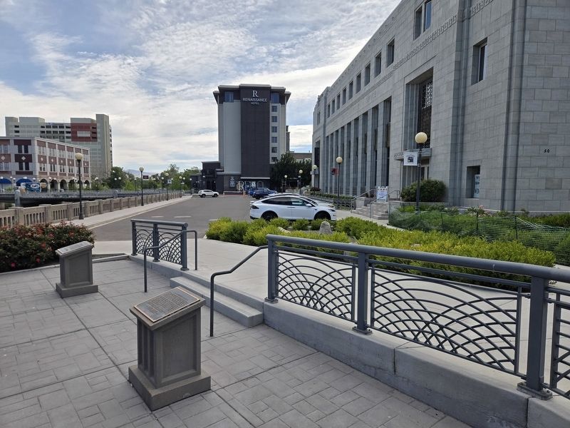 Site of Nevada�s First Public Library Marker image. Click for full size.