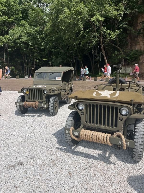 Jeeps at Pointe Du Hoc Memorial image. Click for full size.