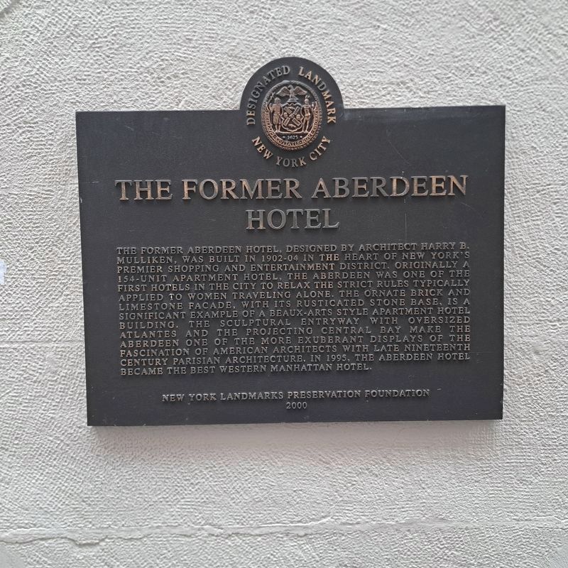 The Former Aberdeen Hotel Marker. Click for full size. The Former Aberdeen Hotel Marker image. Click for full size.