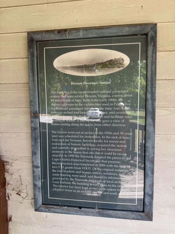 Bloxom Passenger Station Marker. Click for full size. Bloxom Passenger Station Marker image. Click for full size.
