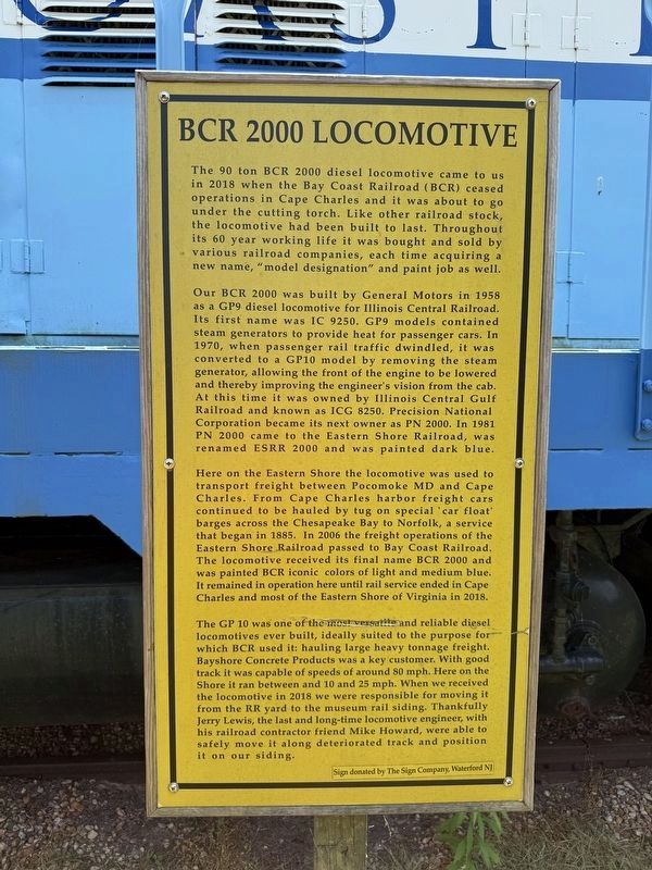 BCR 2000 Locomotive Marker image. Click for full size.