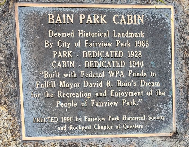 Bain Park Cabin Marker image. Click for full size.