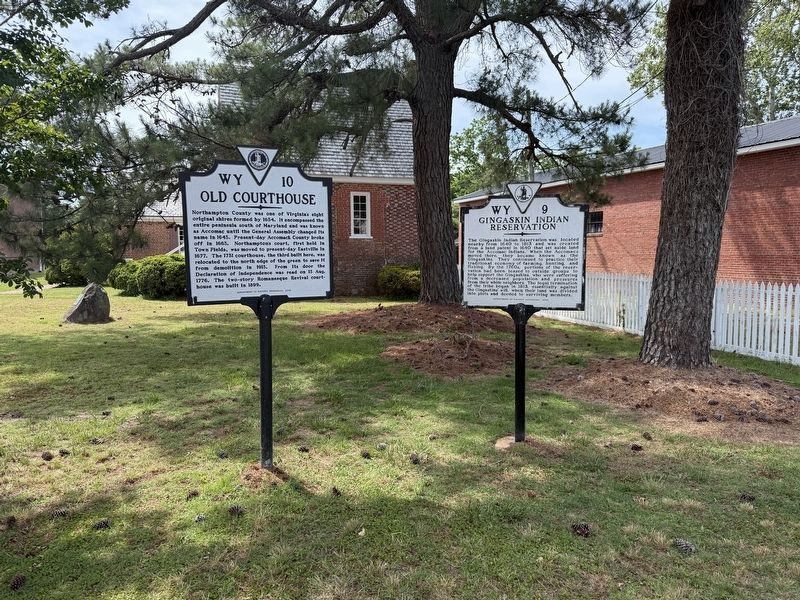 Old Courthouse and Gingaskin Indian Reservation Markers image. Click for full size.