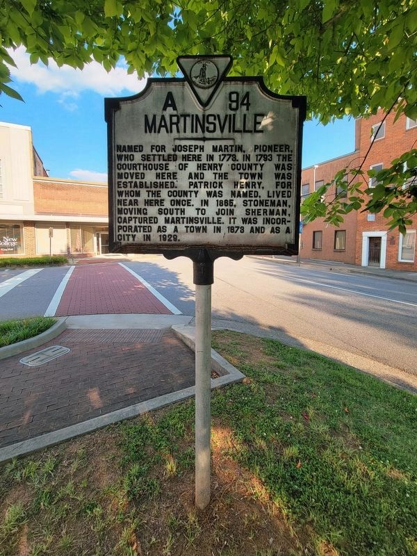 Martinsville Marker image. Click for full size.