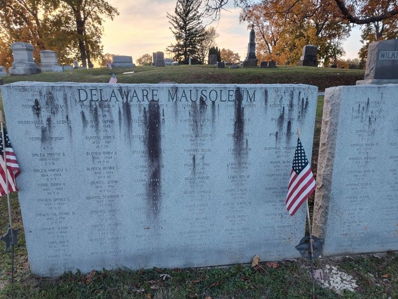 Delaware Mausoleum Marker. Click for full size. Delaware Mausoleum Marker image. Click for full size.
