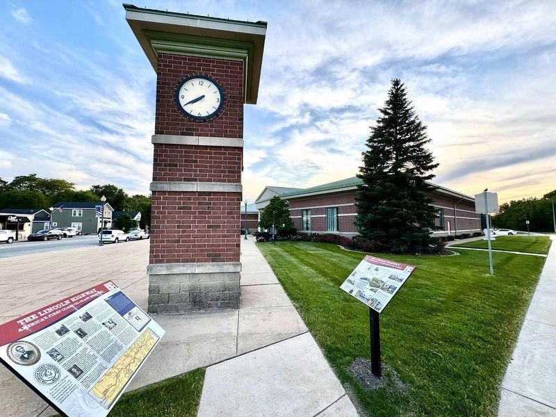 Marker in front of City Hall by the Clock Tower. Click for full size. Marker in front of City Hall by the Clock Tower image. Click for full size.