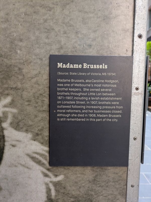 Madame Brussels Marker. Click for full size. Madame Brussels Marker image. Click for full size.