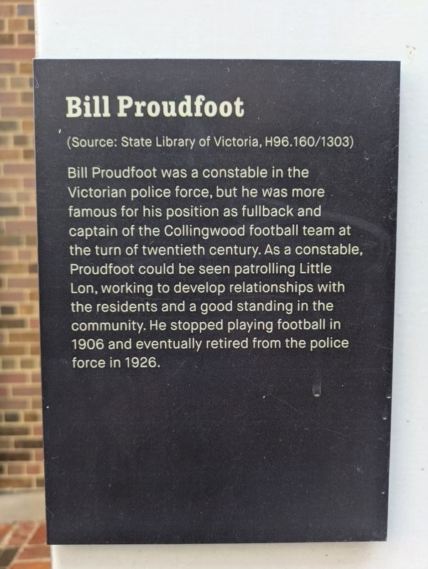 Bill Proudfoot Marker. Click for full size. Bill Proudfoot Marker image. Click for full size.