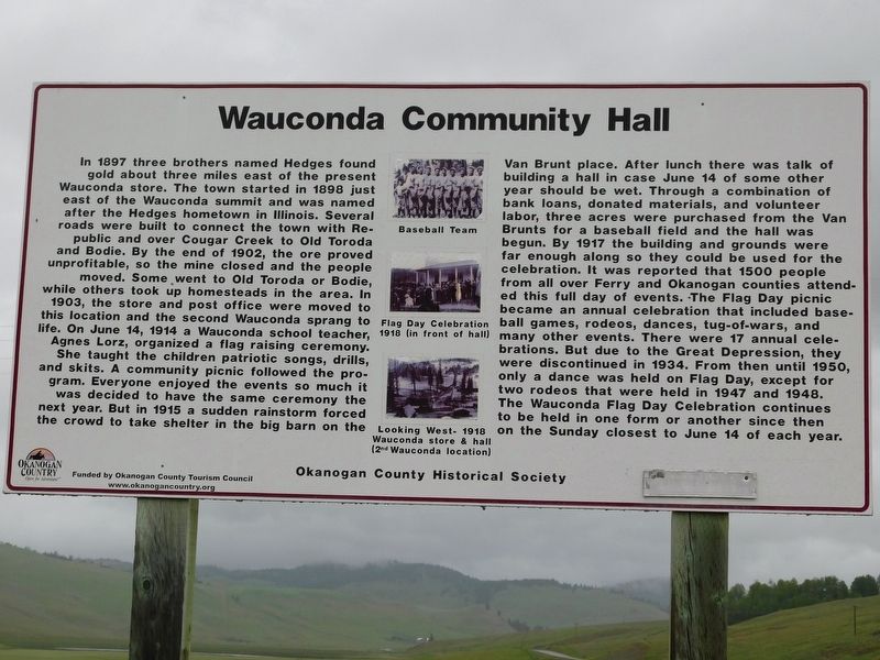 Wauconda Community Hall Marker image. Click for full size.