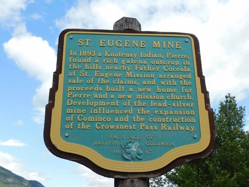 St. Eugene Mine Marker. Click for full size. St. Eugene Mine Marker image. Click for full size.