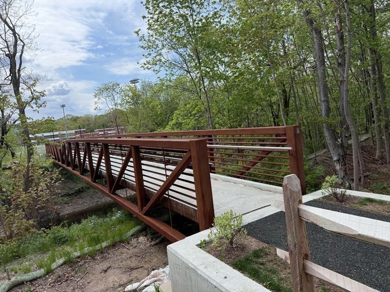 Bridge across Herring Brook at East Weymouth MBTA. Click for full size. Bridge across Herring Brook at East Weymouth MBTA image. Click for full size.
