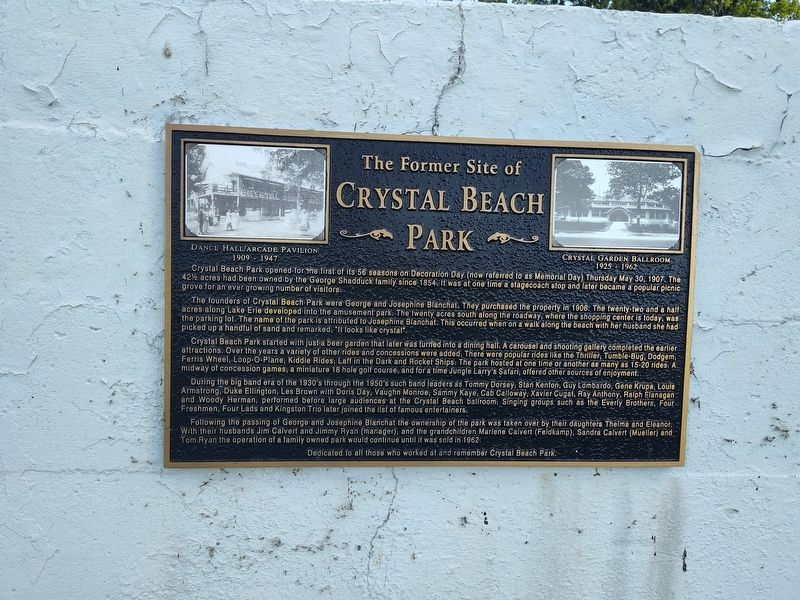 The Former Site of Crystal Beach Park Marker image. Click for full size.