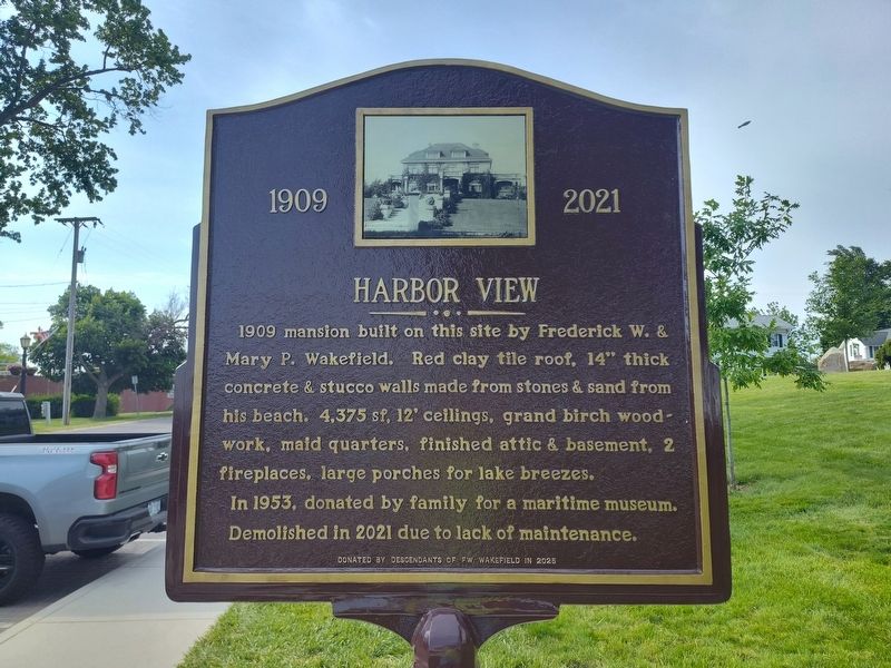 Harbor View 1909 - 2021 side of marker image. Click for full size.