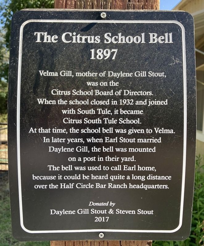The Citrus School Bell Marker image. Click for full size.