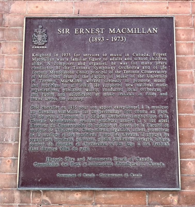 Sir Ernest MacMillan Marker image. Click for full size.