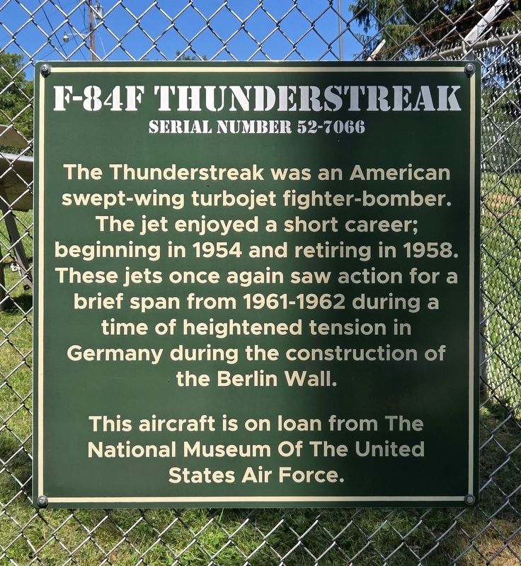 F-84F Thunderstreak Marker image. Click for full size.
