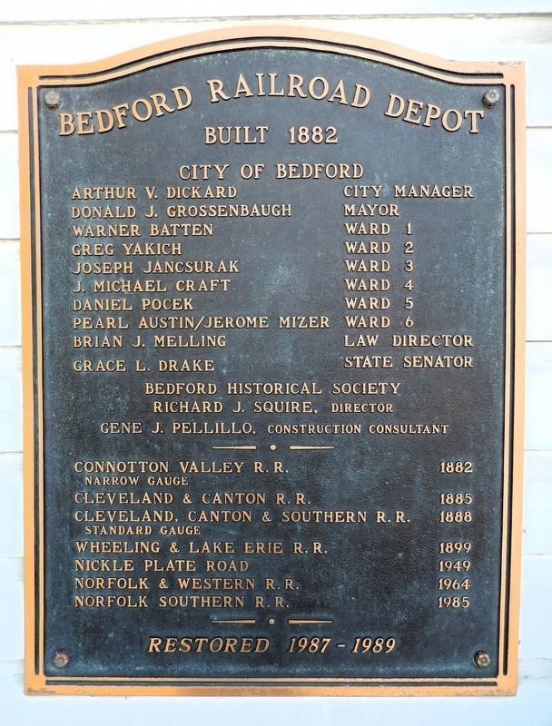 Bedford Railroad Depot Marker. Click for full size. Bedford Railroad Depot Marker image. Click for full size.
