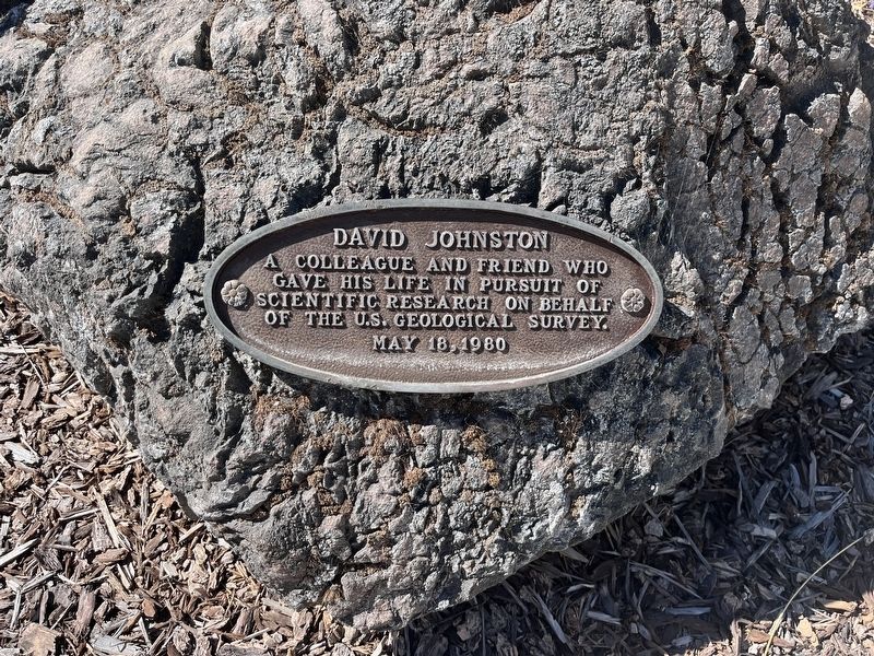 Andesite Block from Mt. St. Helens Marker. Click for full size. Andesite Block from Mt. St. Helens Marker image. Click for full size.