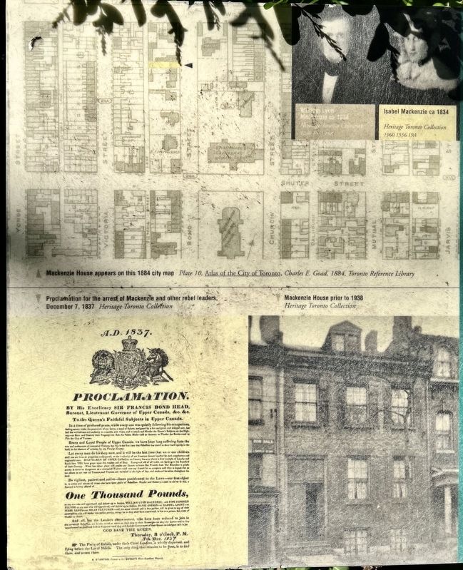 Mackenzie House marker illustrations and captions detail (left) image. Click for full size.
