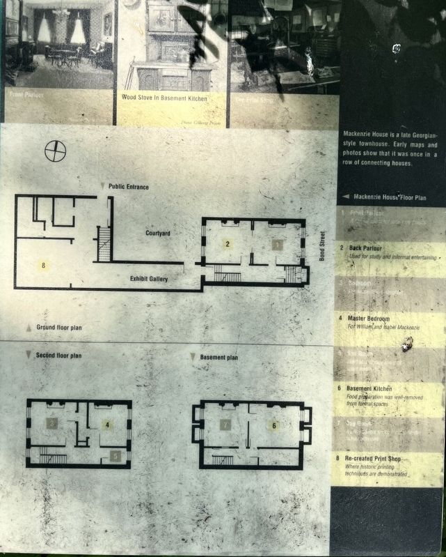 Mackenzie House marker illustrations and captions detail (right) image. Click for full size.