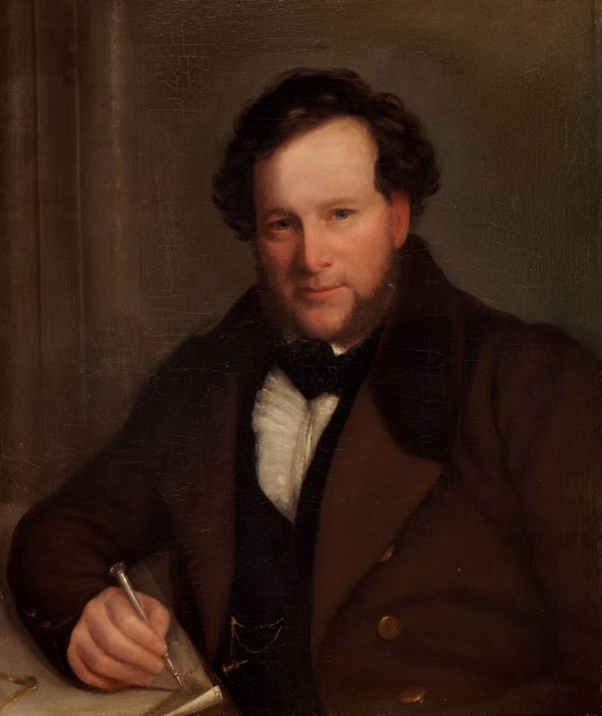 William Thomas, architect of Oakham House, ca 1830s image. Click for full size.