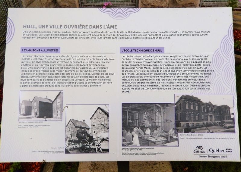 Hull, une ville ouvrière dans l'âme Marker. Click for full size. Hull, une ville ouvrière dans l'âme Marker image. Click for full size.