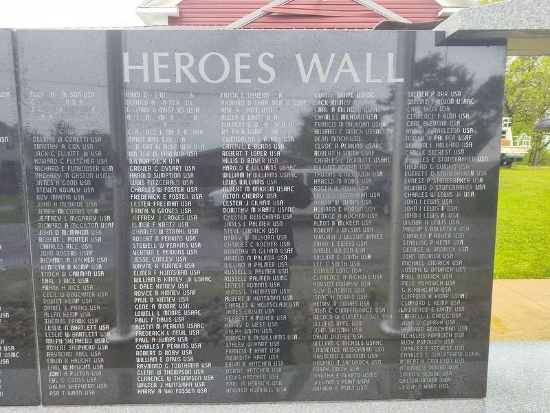 Heroes Wall Marker. Click for full size. Heroes Wall Marker image. Click for full size.